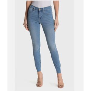 FRAME Le High Skinny Jeans Europa Wash Raw Hem Stretch Size 31
